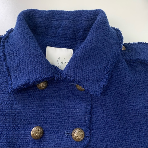 Joie Tweed Jacket Gold Tone Buttons Military Small - Picture 8 of 14